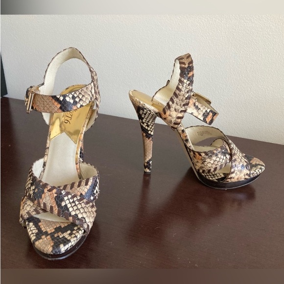 Jet Set 6 by Michael Kors Snake Print High Heels - Picture 2 of 4